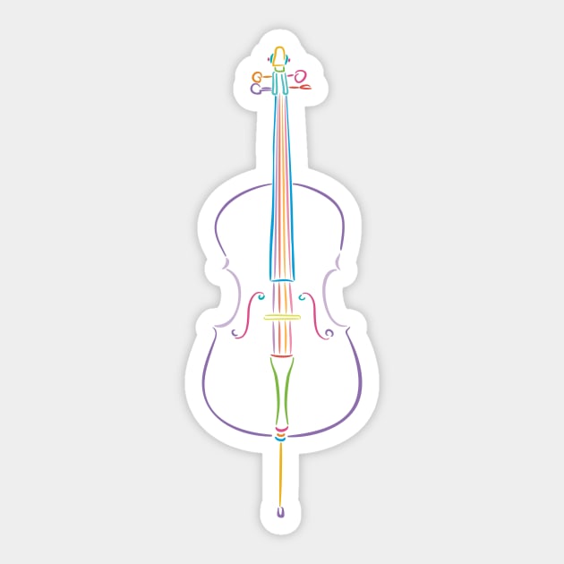 Rainbow Cello Sticker by evisionarts